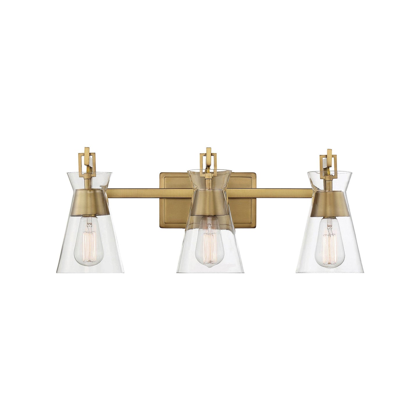 Lakewood Vanity Wall Light in Warm Brass (3-Light).