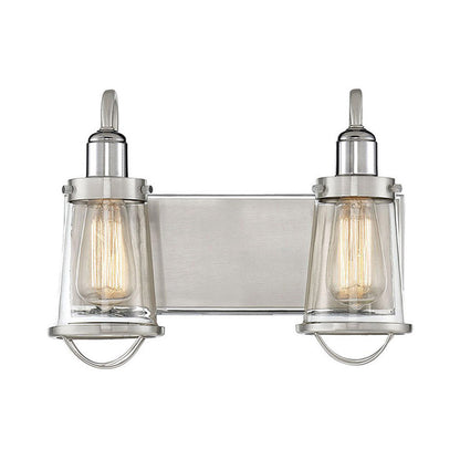 Lansing Vanity Wall Light in Satin Nickel (2-Light).