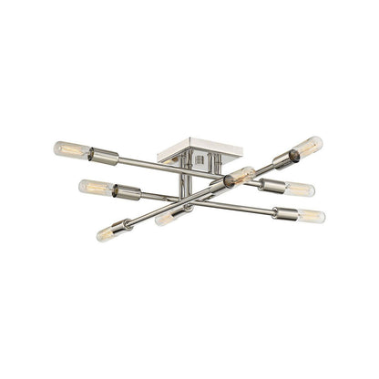 Lyrique Semi Flush Mount Ceiling Light in Polished Nickel.