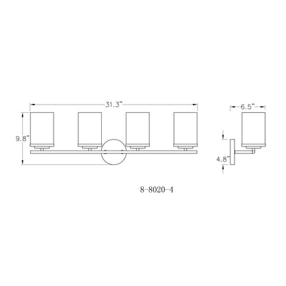Marshall Vanity Wall Light - line drawing.