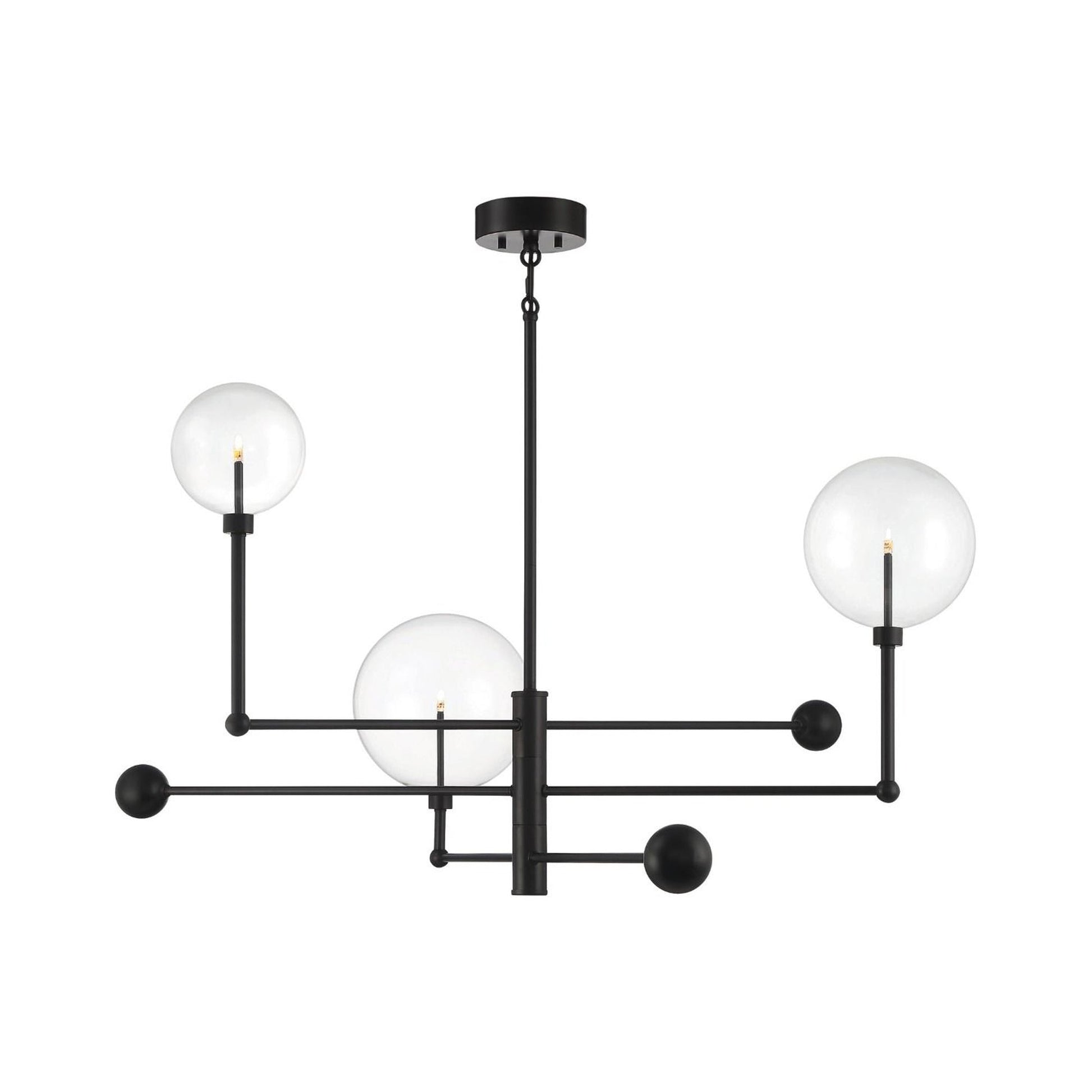 Meridian Glass Chandelier in English Bronze.