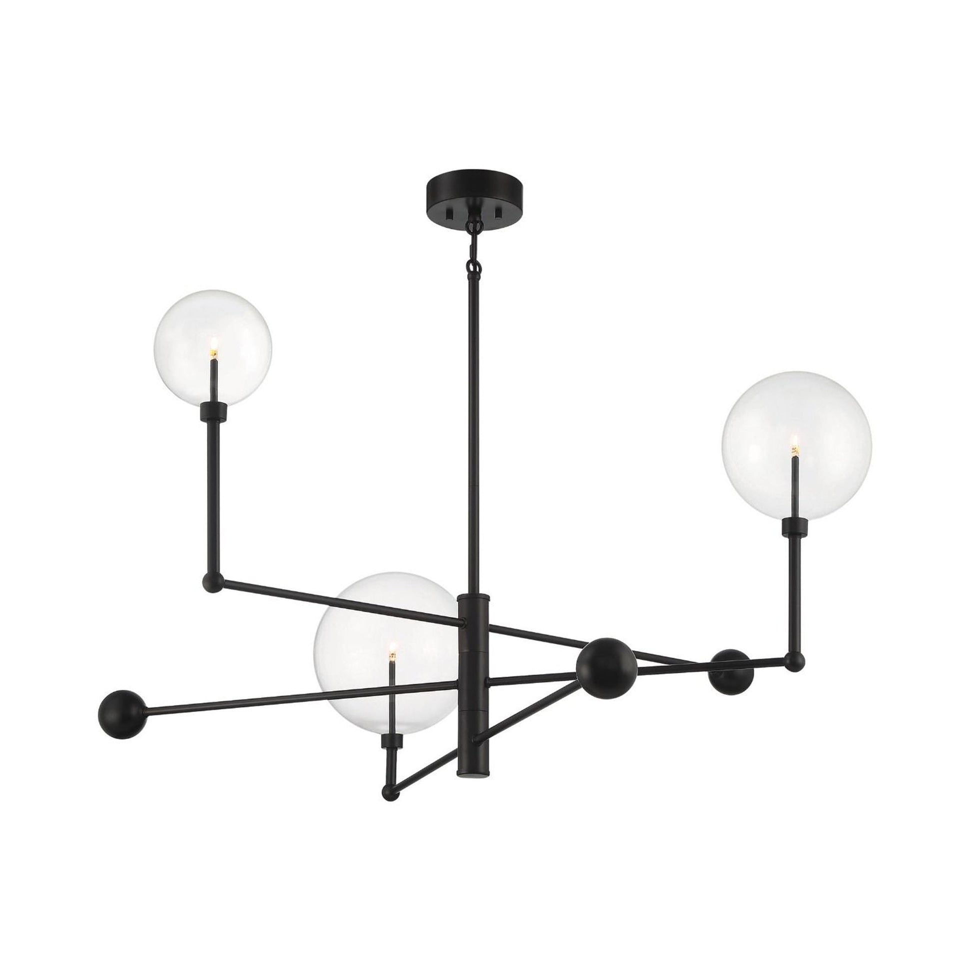 Meridian Glass Chandelier in Detail.