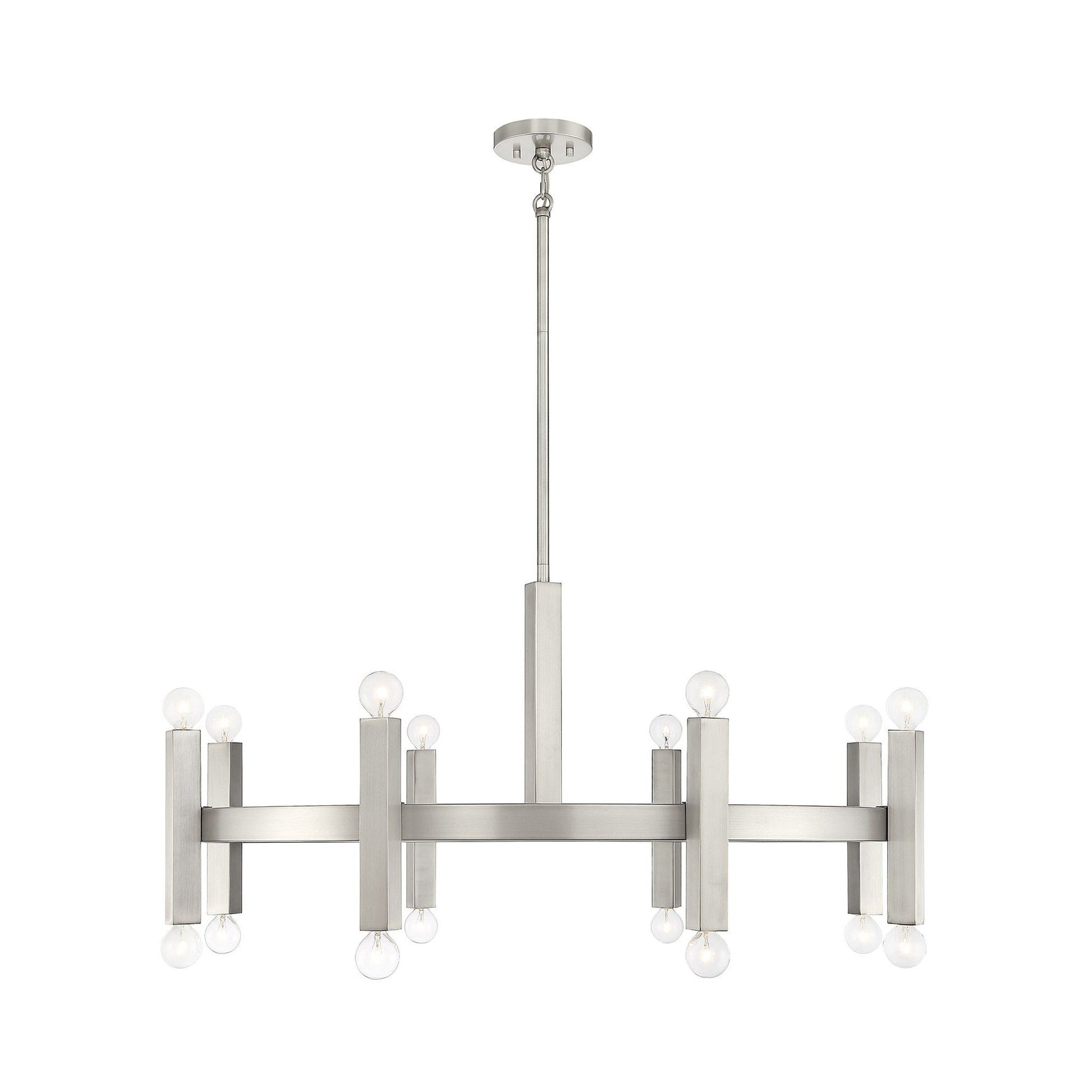 Meridian M100103 Chandelier in Brushed Nickel.