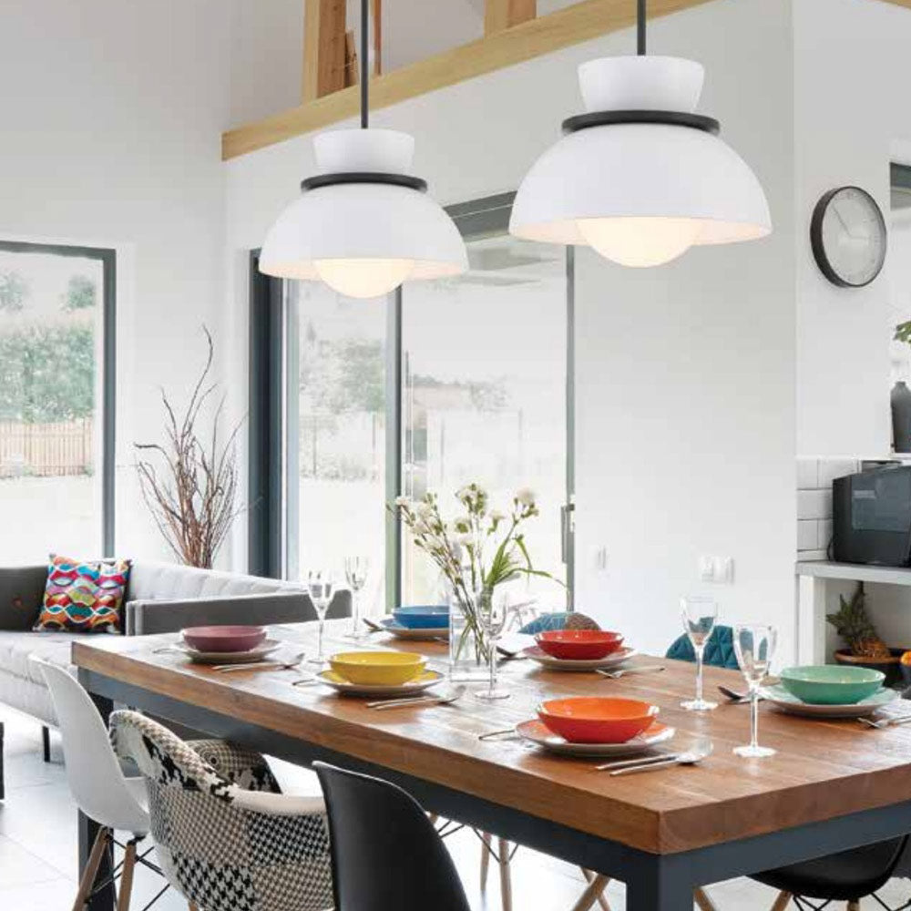 Meridian M7026 Pendant Light in dining room.