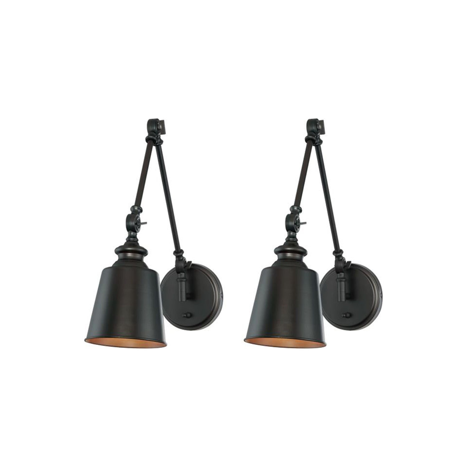 Meridian M90089 Adjustable Wall Light - Set of 2 in Oil Rubbed Bronze.