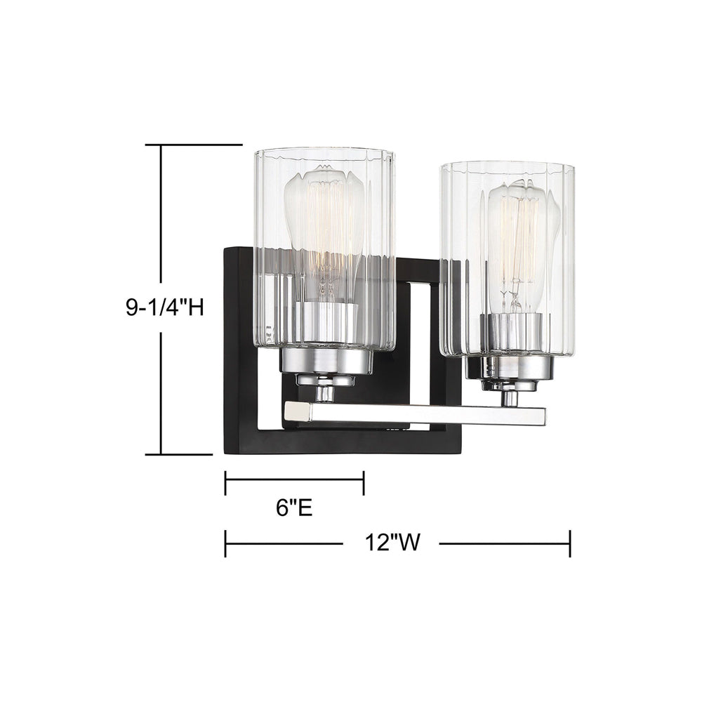 Redmond Vanity Wall Light - line drawing.