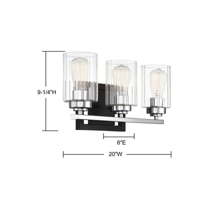 Redmond Vanity Wall Light - line drawing.