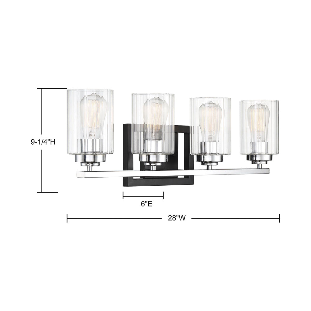 Redmond Vanity Wall Light - line drawing.