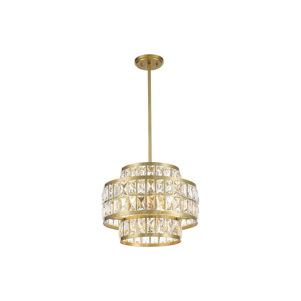 Renzo Pendant Light in Warm Brass (3-Light).