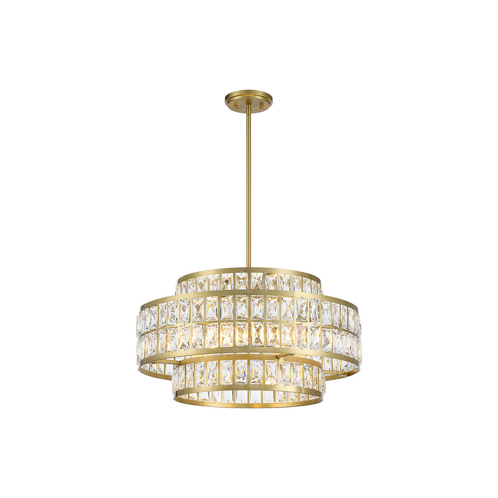 Renzo Pendant Light in Warm Brass (4-Light).