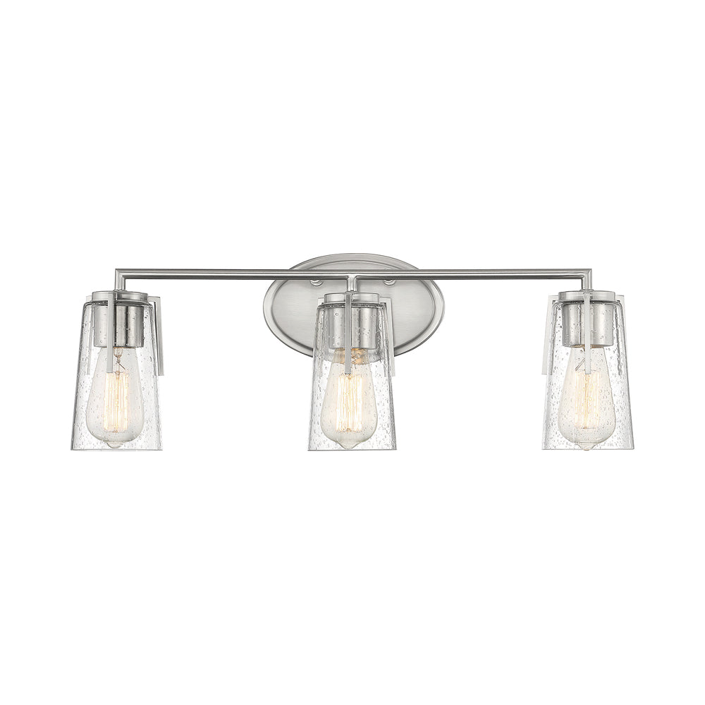 Sacremento Vanity Wall Light in Satin Nickel (3-Light).