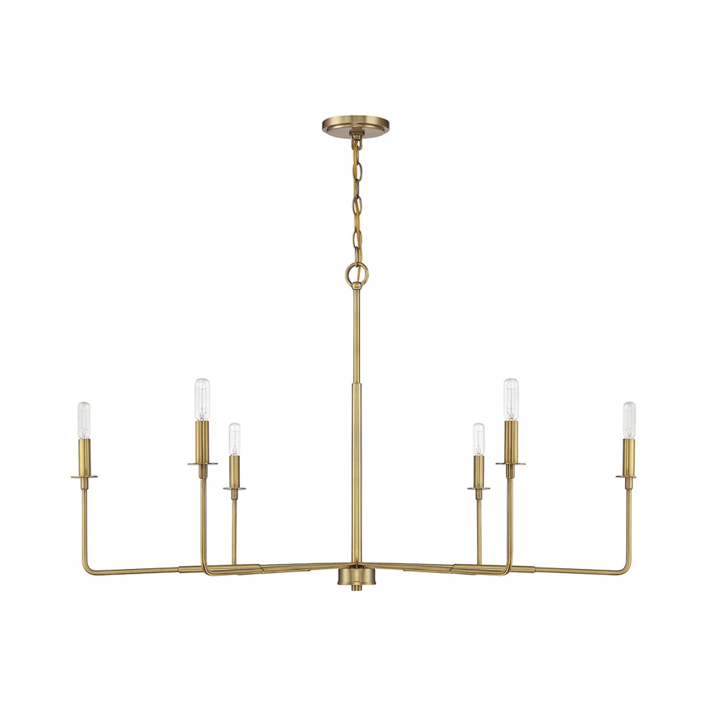 Salerno Chandelier in Warm Brass.