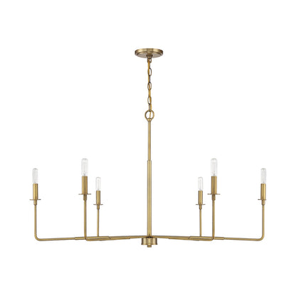 Salerno Chandelier in Warm Brass.