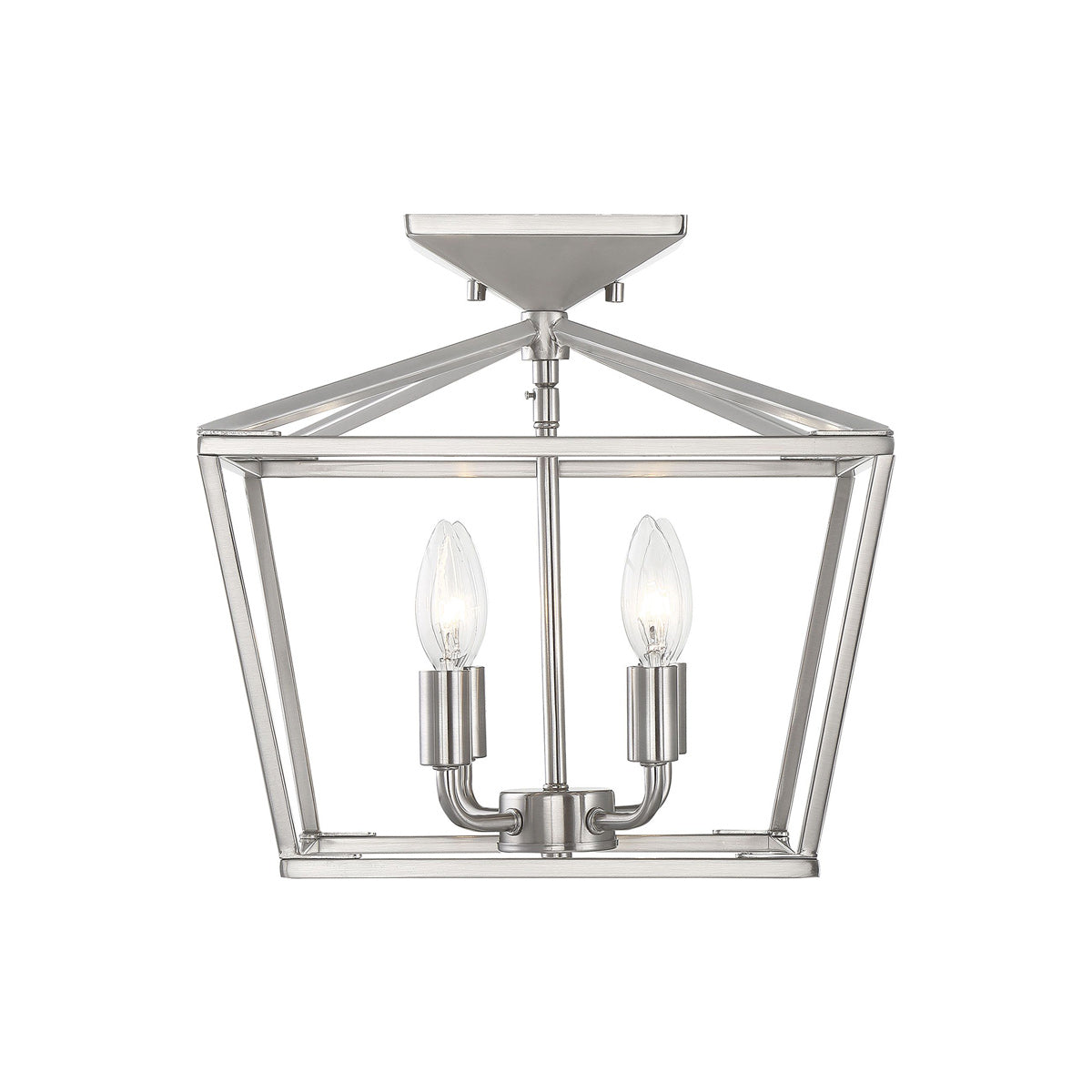 Townsend Semi Flush Mount Ceiling Light in Satin Nickel.
