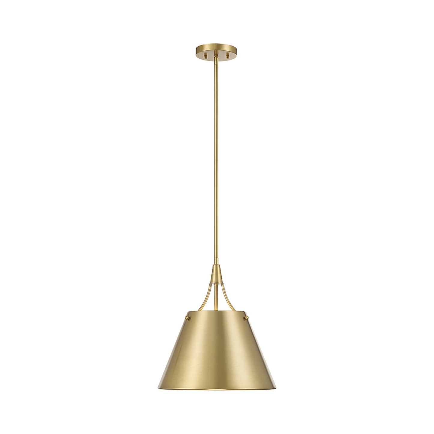 Willis Pendant Light in Warm Brass.