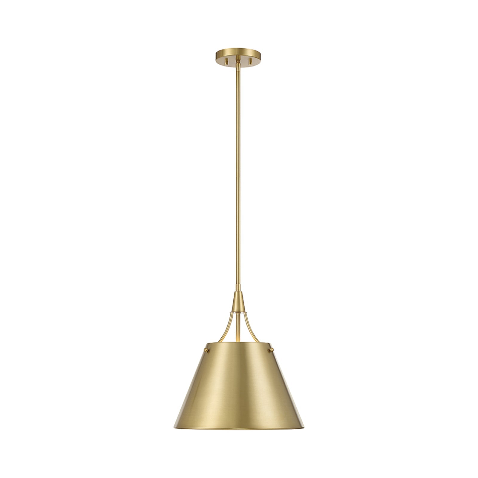 Willis Pendant Light in Warm Brass.