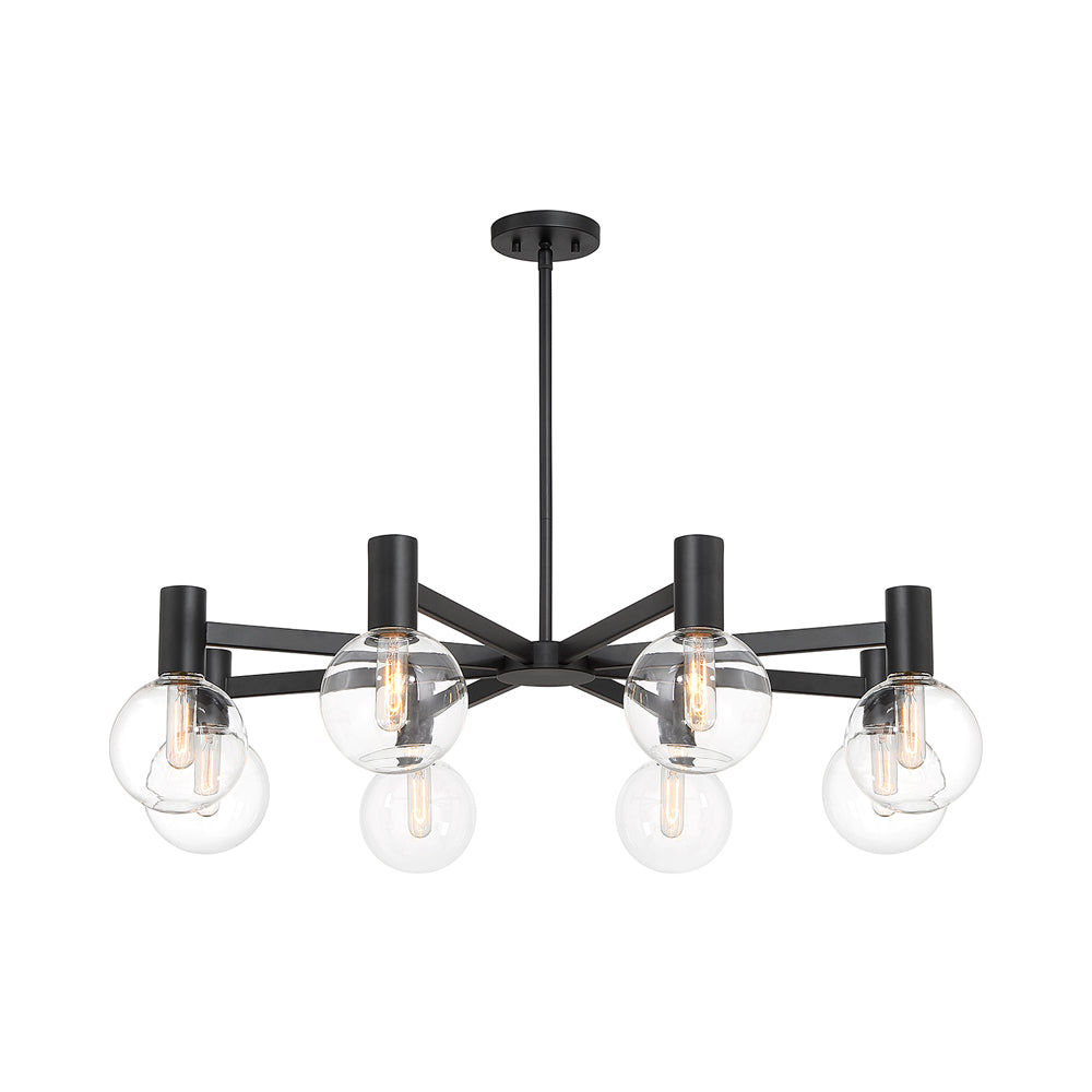 Wright Chandelier in Matte Black (8-Light).