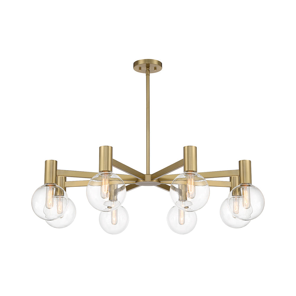 Wright Chandelier in Warm Brass (8-Light).