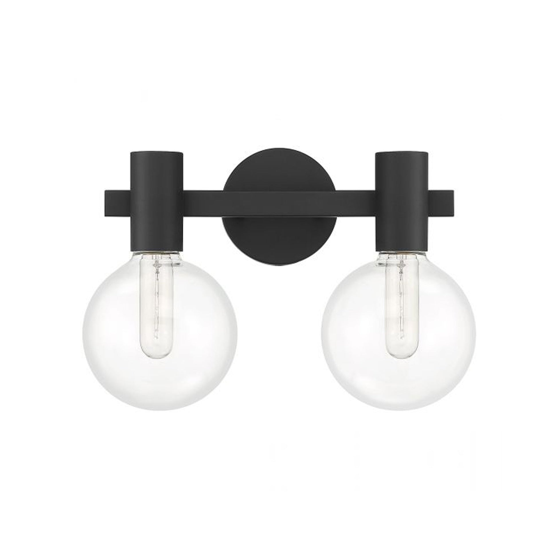 Wright Vanity Wall Light in Matte Black (2-Light).