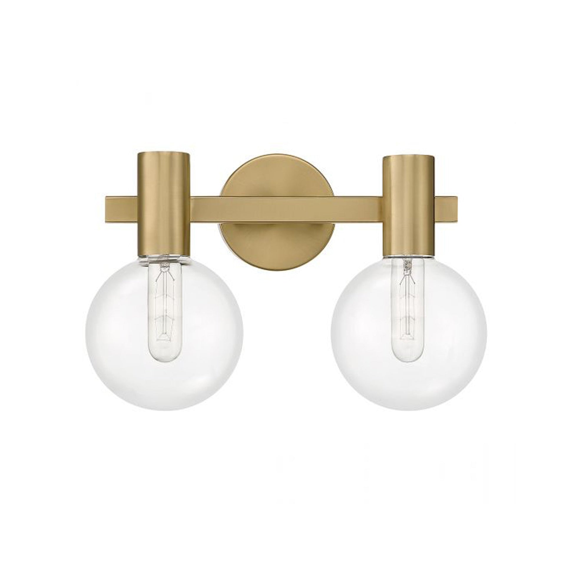 Wright Vanity Wall Light in Warm Brass (2-Light).