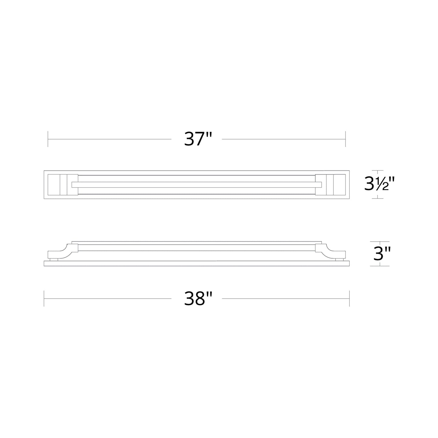 Aberdeen LED Vanity Wall Light - line drawing.