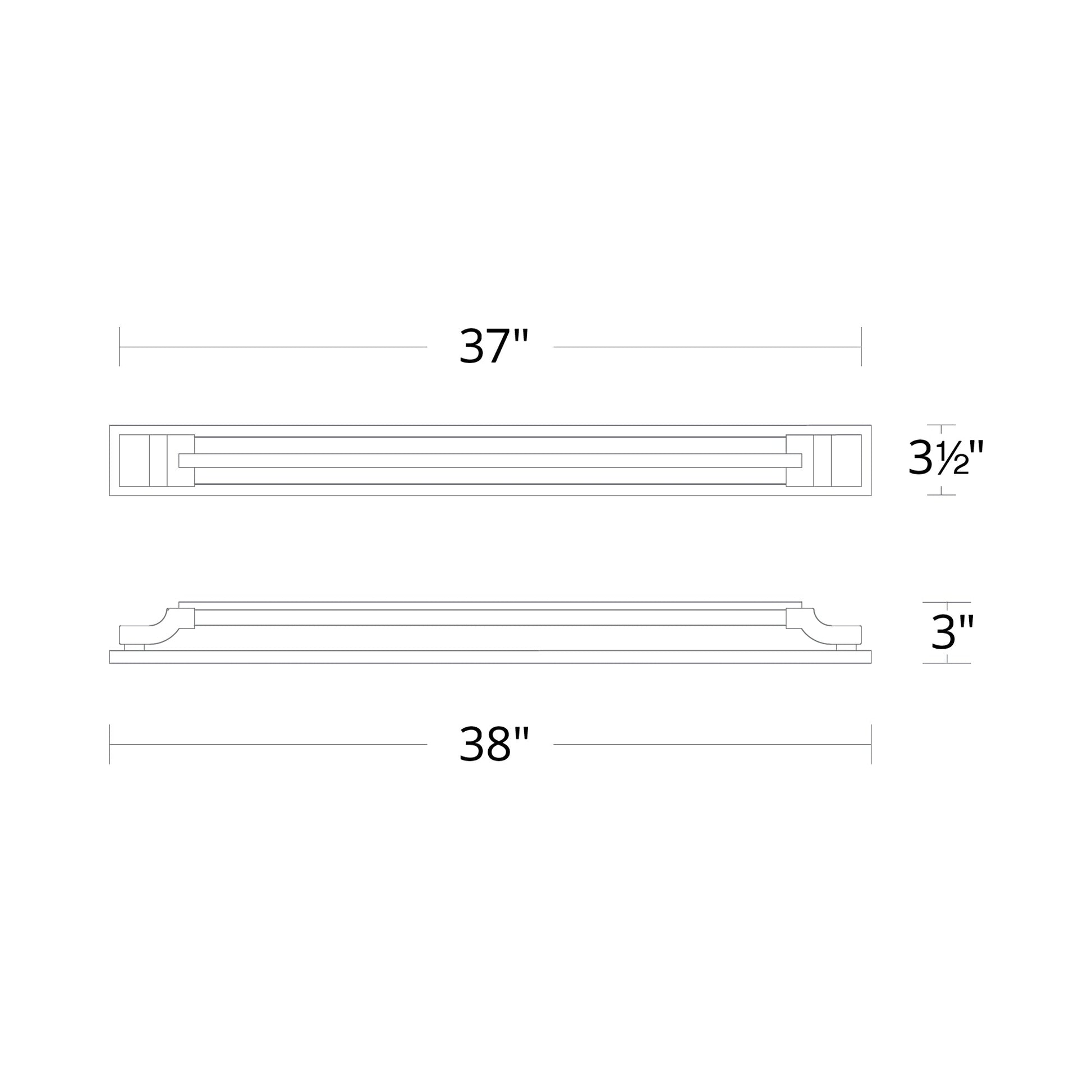 Aberdeen LED Vanity Wall Light - line drawing.