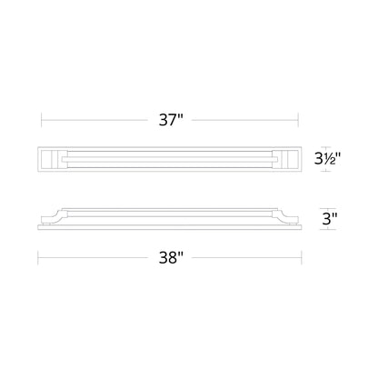 Aberdeen LED Vanity Wall Light - line drawing.
