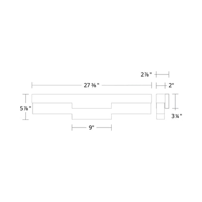 Chandler LED Vanity Wall Light - line drawing.