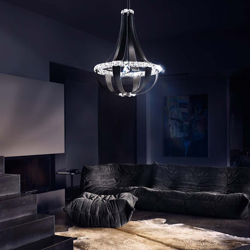 Crystal Empire LED Pendant Light in living room.