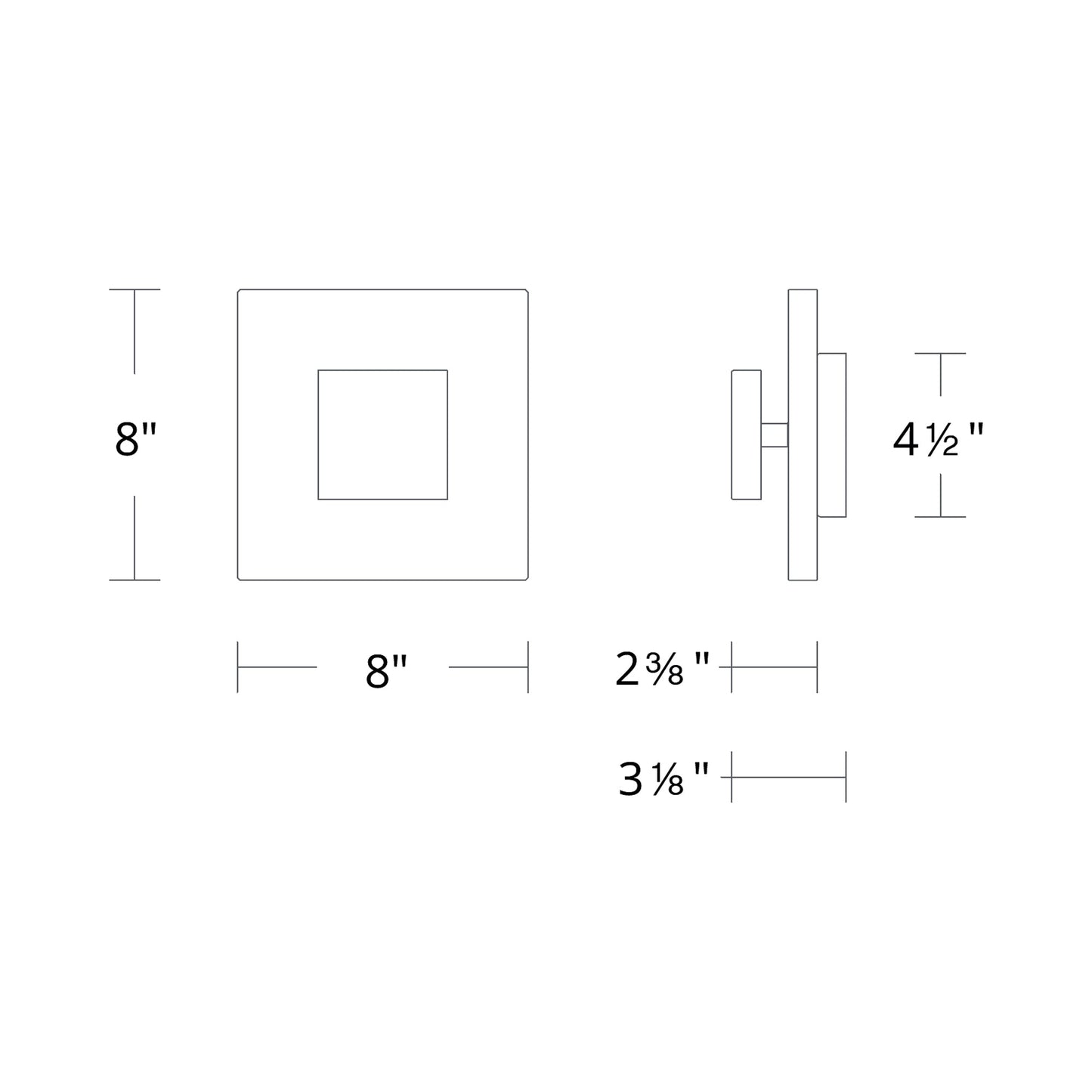 Fragment LED Wall Light - line drawing.