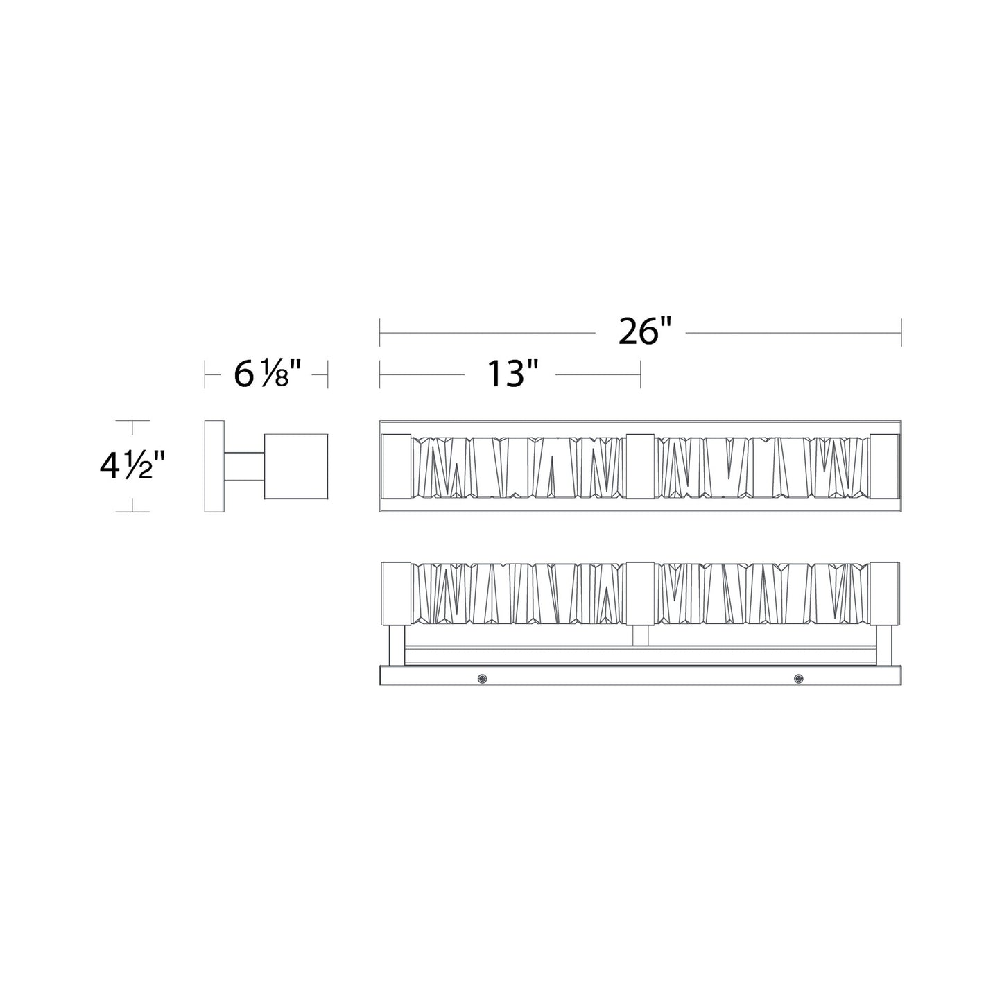 Guild LED Vanity Wall Light - line drawing.