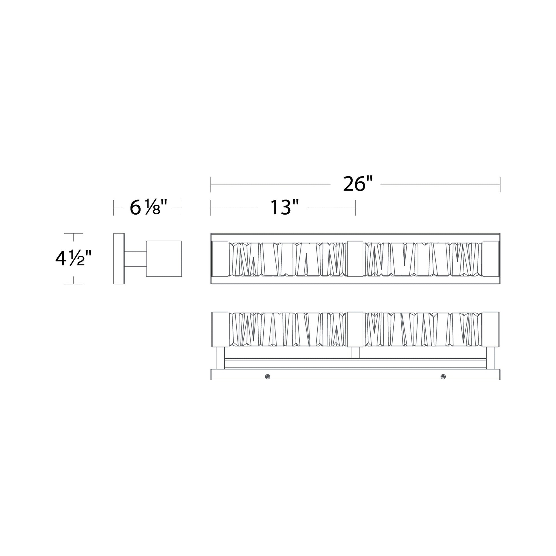 Guild LED Vanity Wall Light - line drawing.