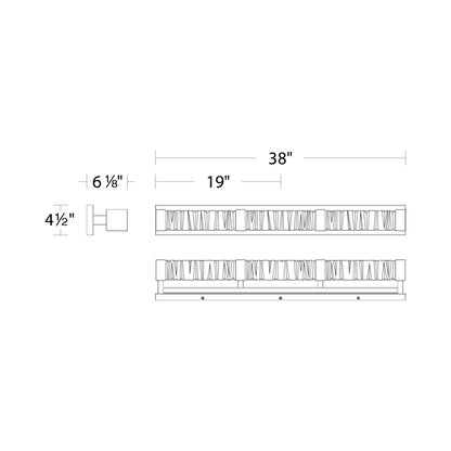 Guild LED Vanity Wall Light - line drawing.