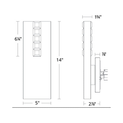 Helios LED Wall Light - line drawing.