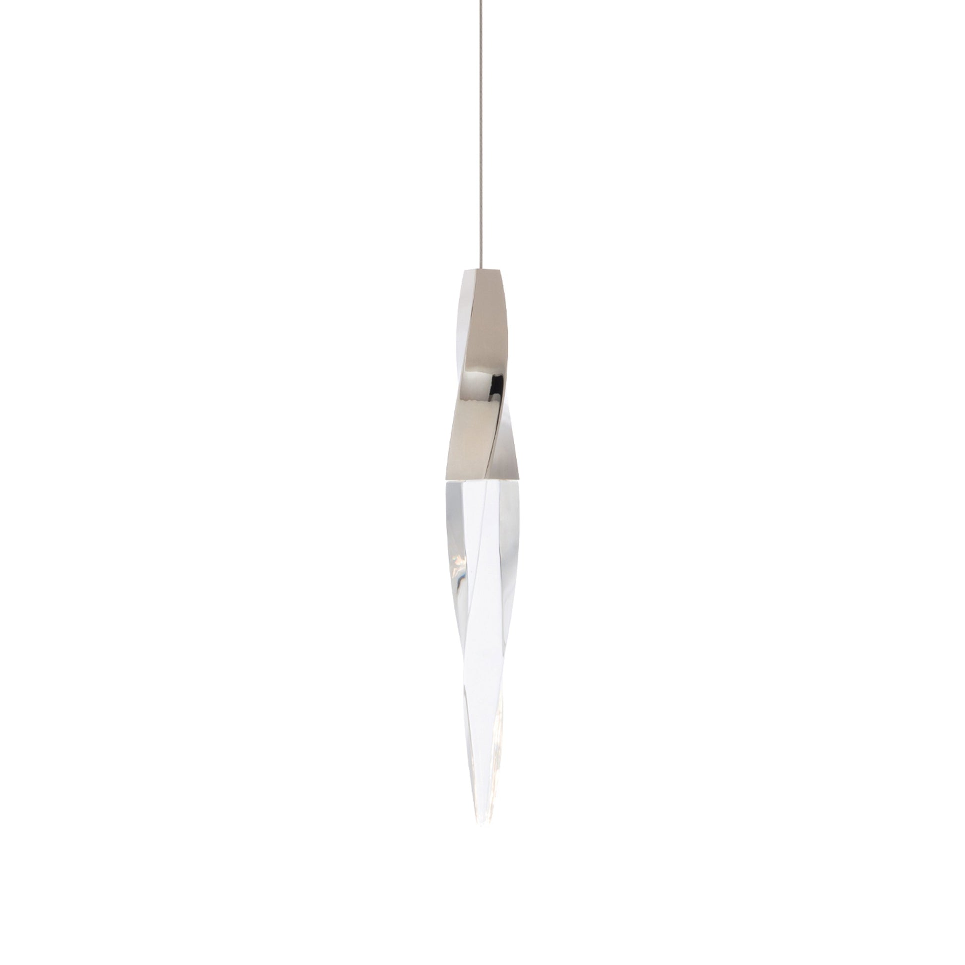 Kindjal LED Mini Pendant Light in Polished Nickel (Small).