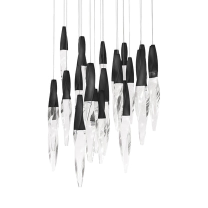 Kindjal LED Multi Light Pendant Light in Black (21-Light).