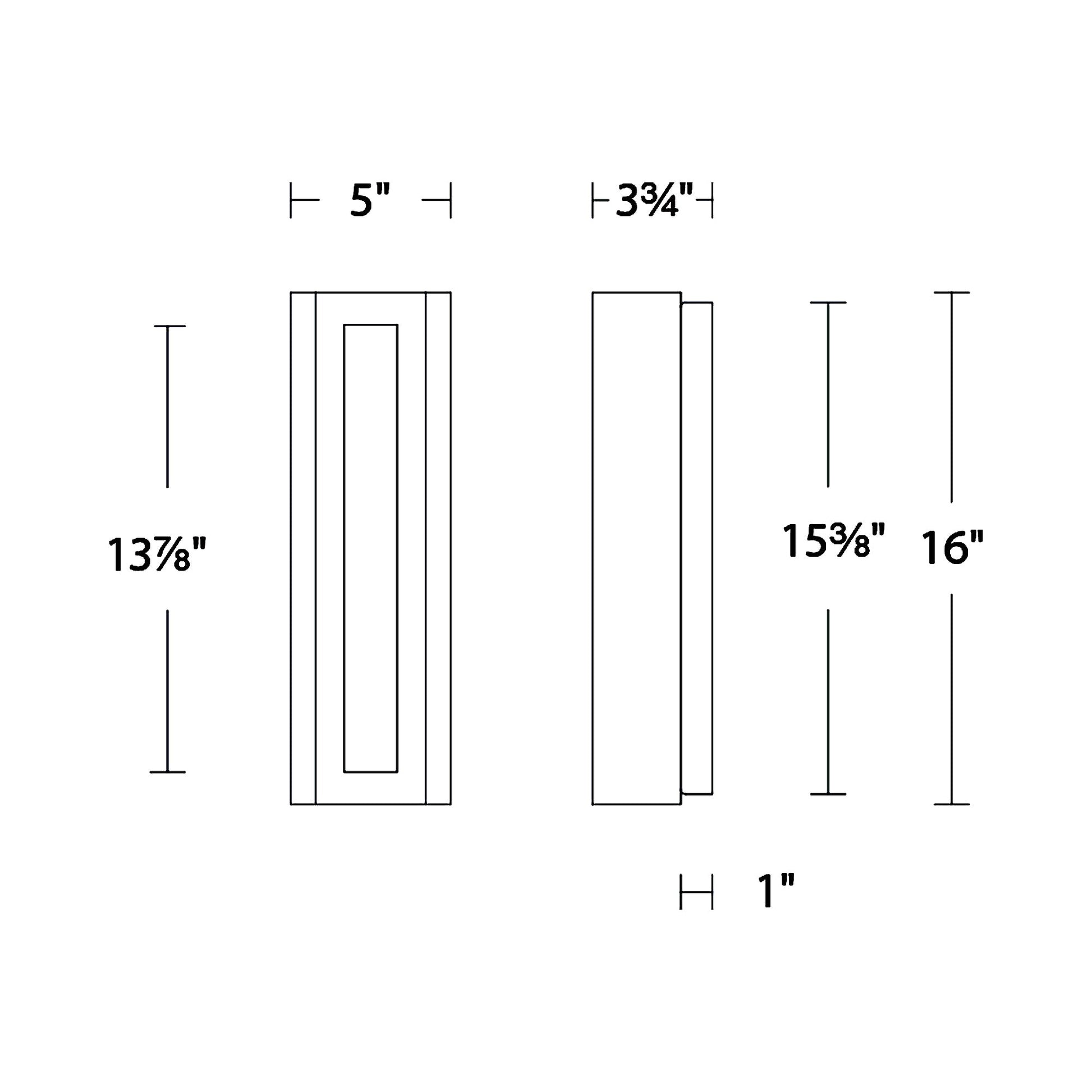 Magnate LED Wall Light - line drawing.