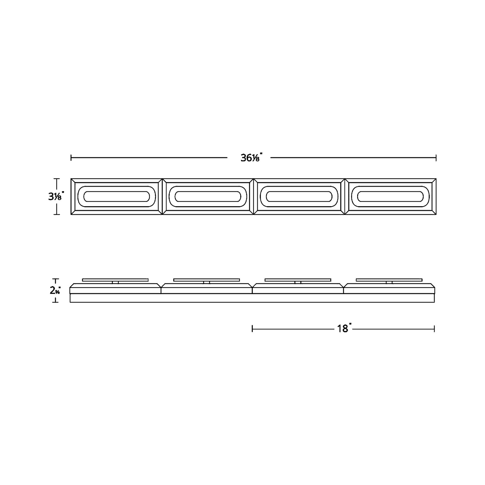 Soiree LED Vanity Wall Light - line drawing.