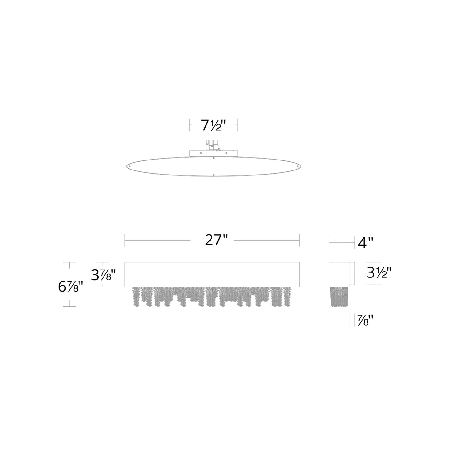 Soleil LED Wall Light - line drawing.