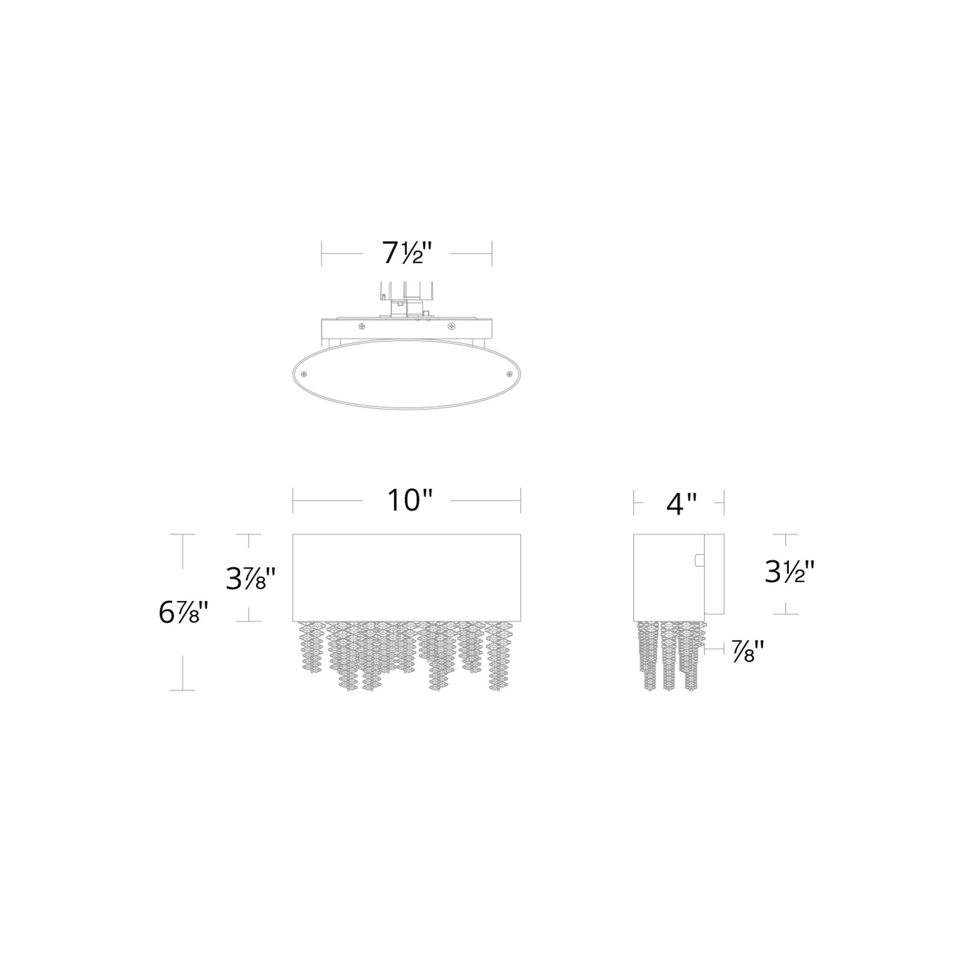 Soleil LED Wall Light - line drawing.