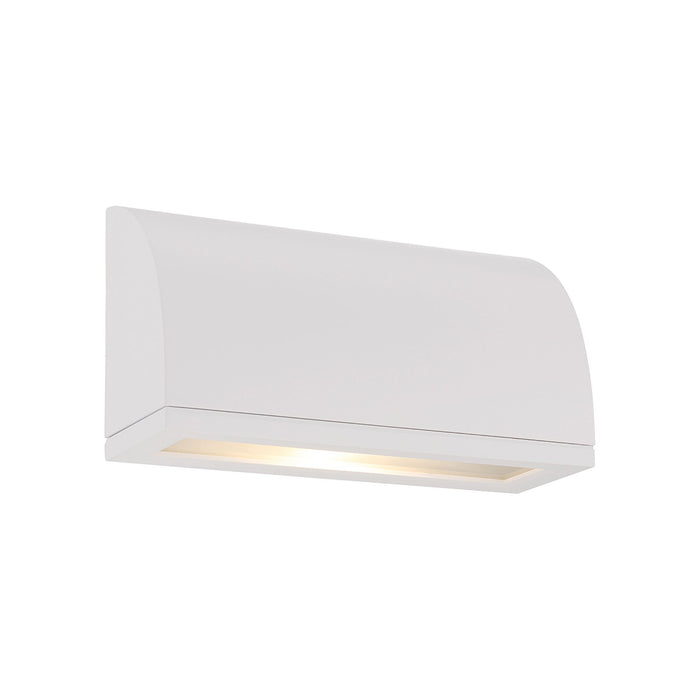 Scoop Outdoor LED Wall Light in White.