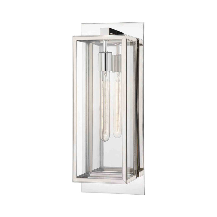 Sea Cliff Outdoor Wall Light in Polished Nickel.