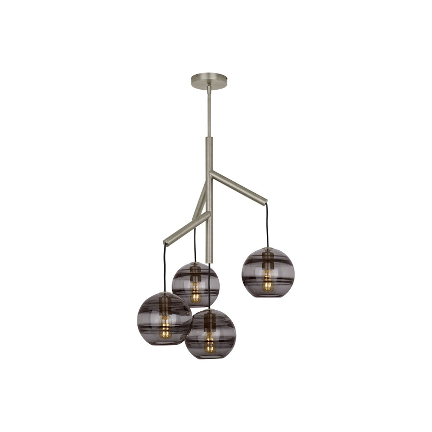 Sedona Multi Light Pendant Light in Satin Nickel (Transparent Smoke).