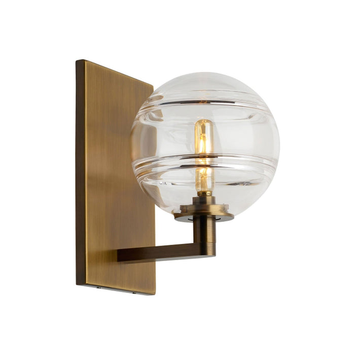 Sedona Wall Light in Clear/Aged Brass.
