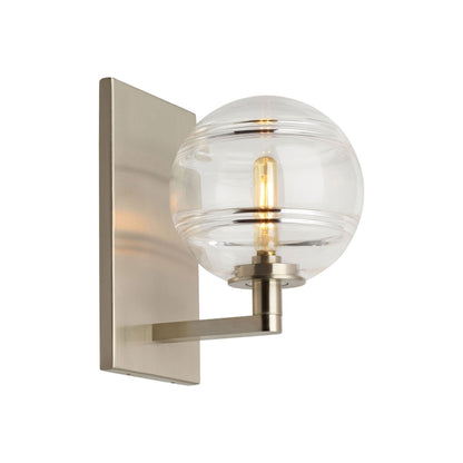 Sedona Wall Light in Clear/Satin Nickel.