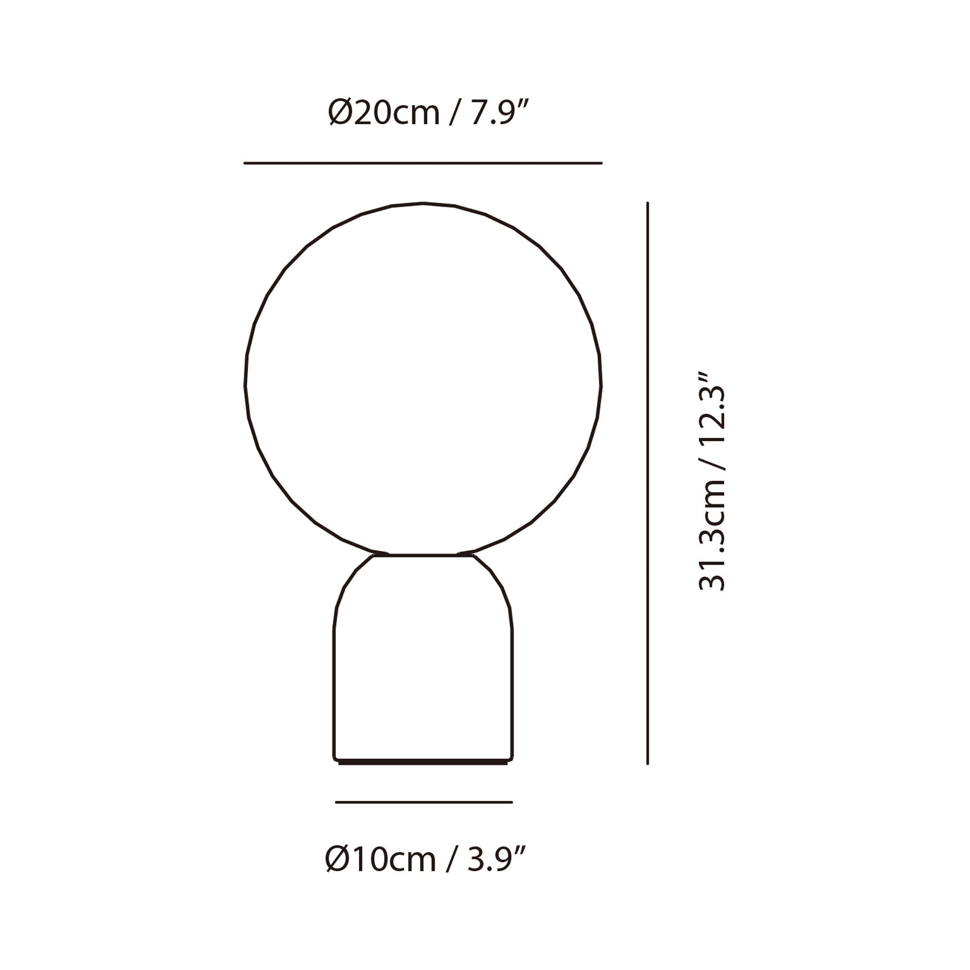 Castle GLO LED Table Lamp - line drawing.