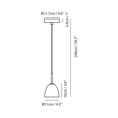 Castle Pendant Light - line drawing.