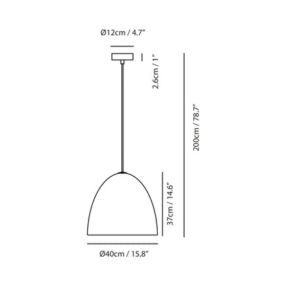 Castle Pendant Light - line drawing.