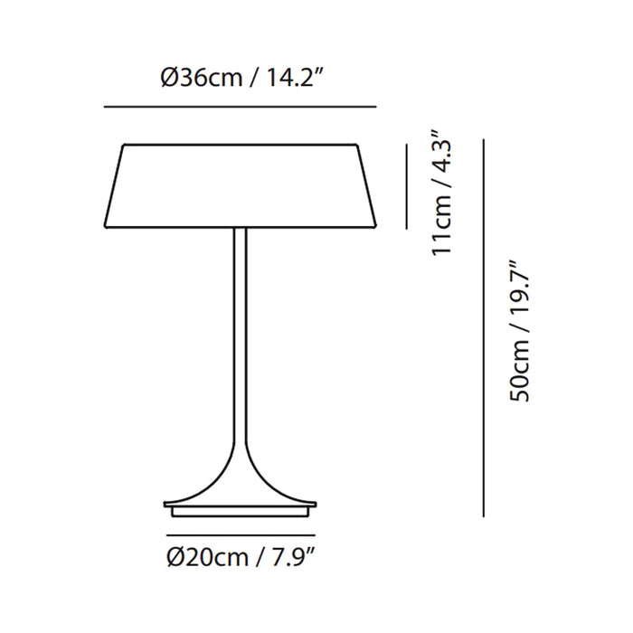 China Table Lamp - line drawing.