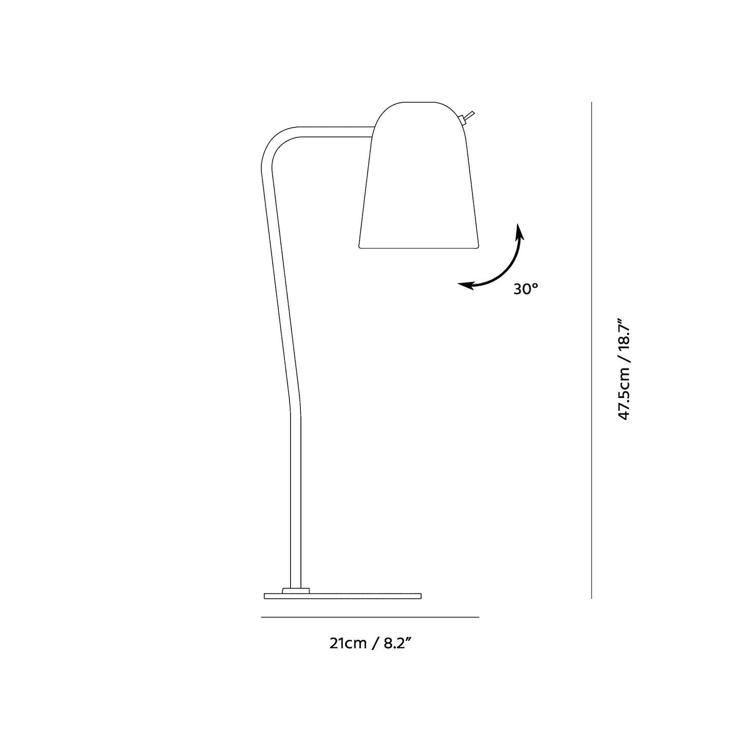 Dobi Table Lamp - line drawing.